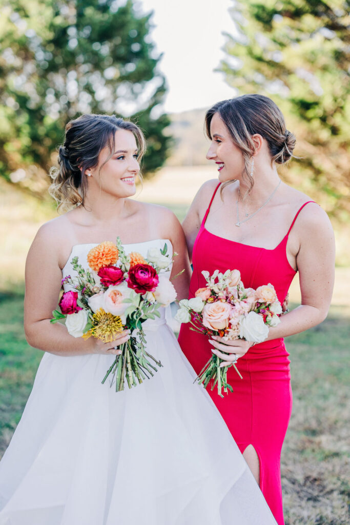 Colorful bridesmaid dress