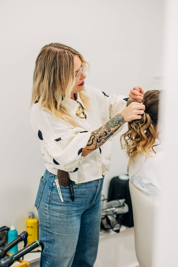 wedding hairstyling