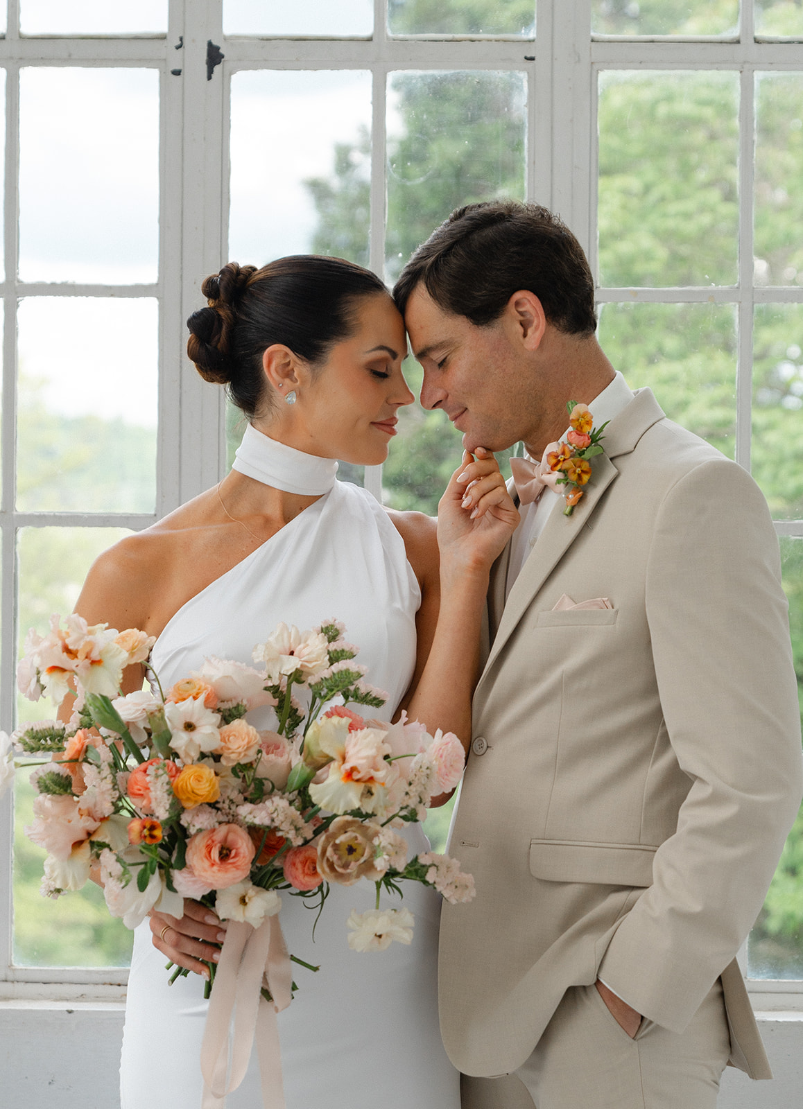 Couple's wedding day portraits in Knoxville, Tennessee